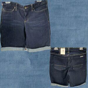 Carhartt 4 Denim Blue Rugged Flex Mid Rise 5 Pocket Skinny Leg Jean Shorts